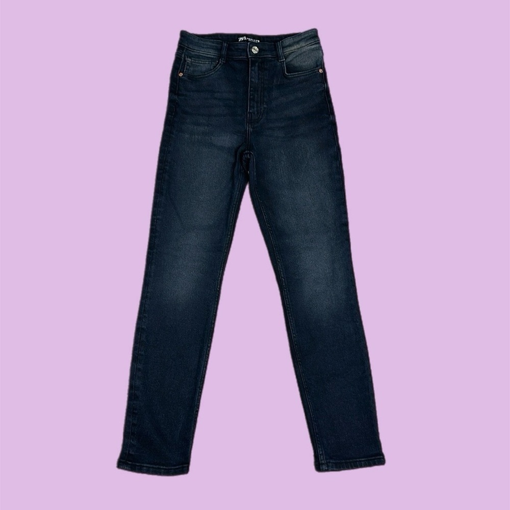 Zara Women’s High Rise “Warm” Skinny Jeans Black Wash Sz 4